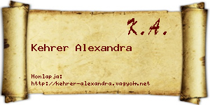 Kehrer Alexandra névjegykártya